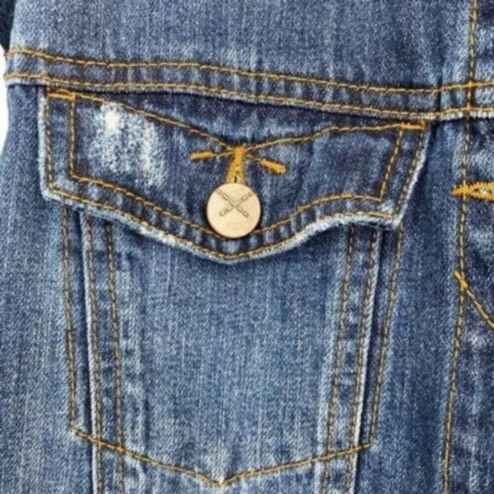 Unpublished Women’s Distressed Destroyed Denim Jean Jacket - Picture 4 of 10